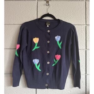 Women's Aaeda Cottagecore Grandma Fairy Button Embroidered Cardigan size XS